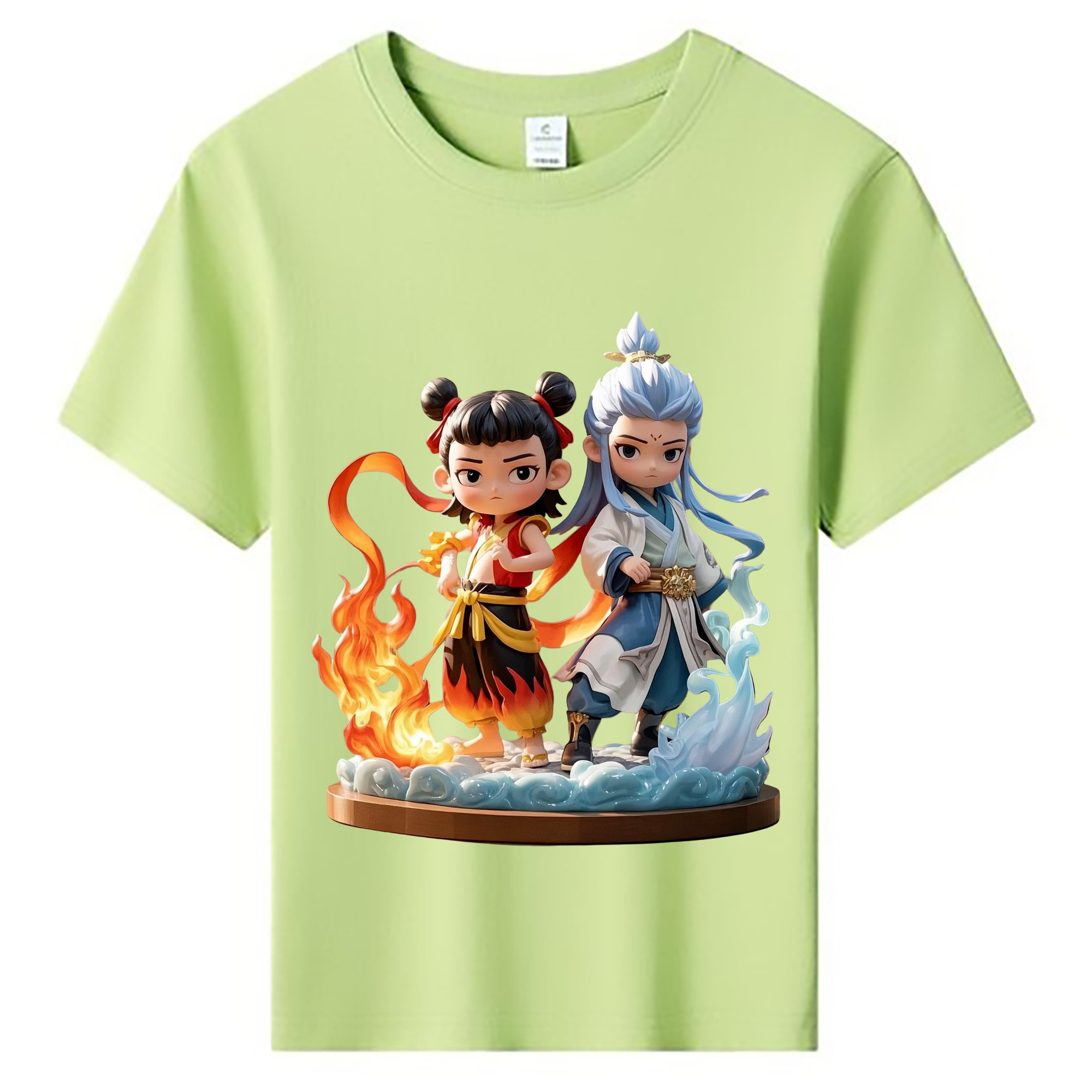 （画像用） Ne Zha 2 ナタ 魔童の大暴れ 綿100％キッズTシャツ（フロントプリント）